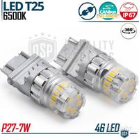 Lampadine LED T25 P27/7W CANbus Luce Bianca 6500K