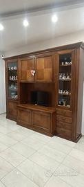 Parete attrezzata Credenza in legno con Vetrina 