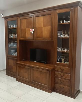 Parete attrezzata Credenza in legno con Vetrina 