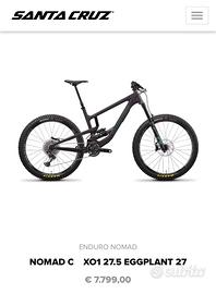 SANTA CRUZ NOMAD C X01 27.5 ANNO 2021 TG.L