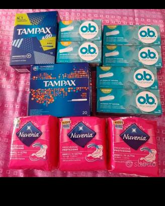 208 Assorbenti interni/esterni OB,Tampax,Nuvenia