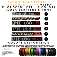 TARGHETTE PERSONALIZZATE VESPA PIAGGIO A 3 COLORI