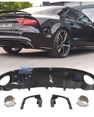 DIFFUSORE AUDI A7 16-18 LOOK RS7 TERMINALI DI SCAR