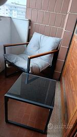 Set tavolo + due sedie da giardino