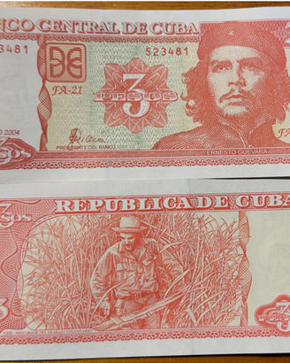 1 BANCONOTA RARA 3 PESOS 2004 ERNESTO GUEVARA