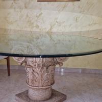 tavolo in vetro decorazione romana 