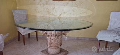 tavolo in vetro decorazione romana 