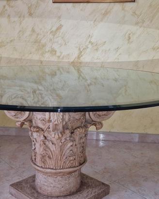 tavolo in vetro decorazione romana 