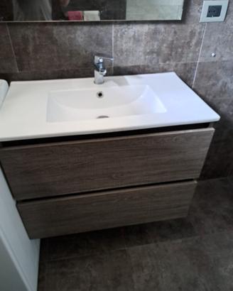Mobile Bagno Sospeso Moderno – Completo di Lavabo,