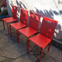 Sedie cribel similpelle con gambe in metallo