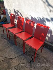 Sedie cribel similpelle con gambe in metallo