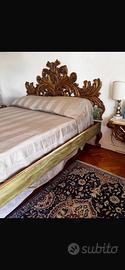 Struttura letto matrimoniale + comodini in marmo
