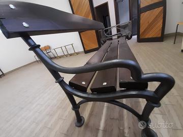 Panchina in ghisa e legno stile vintage