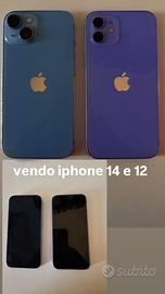 iphone celeste 14 e 12 lilla