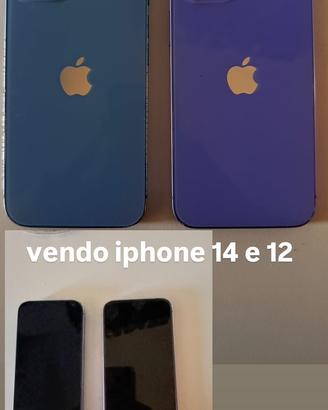 iphone celeste 14 e 12 lilla