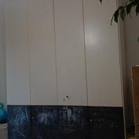 armadio 4 ante bianco con vernice lavagna