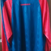 Maglia calcio Umbro Mondial blu/rossa nuova