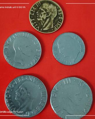 5 monete del 1940 regno d'Italia 