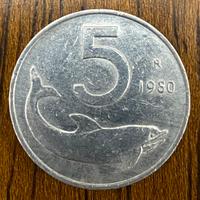 5 Lire Delfino - Repubblica Italiana