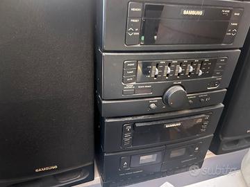 Sistema Hi-fi  samsung con radio, cassette e CD