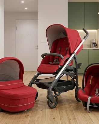 Trio Inglesina Zippy Rosso + Accessori