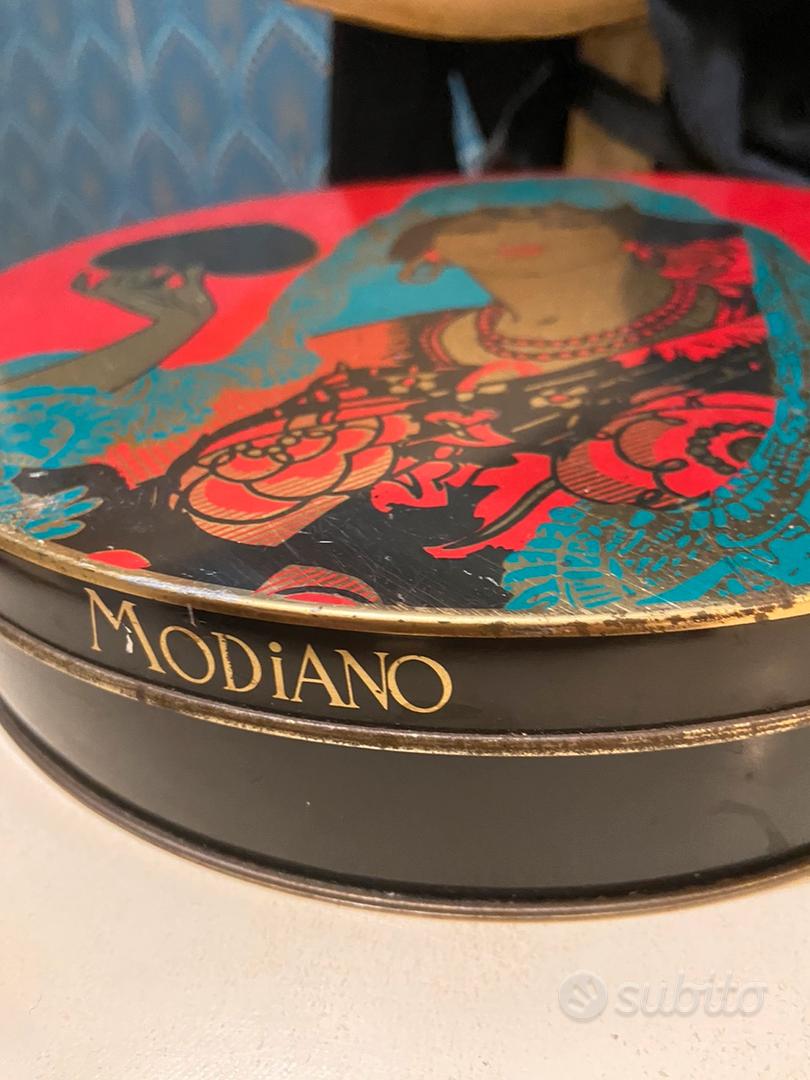 Modiano- Carte da Burraco in Scatola di Latta, Colore Blu, 3076001