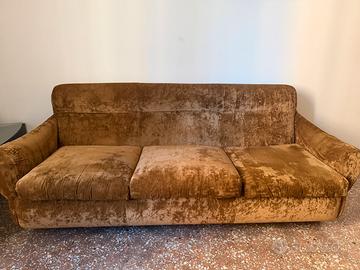 Divano letto vintage marrone velluto