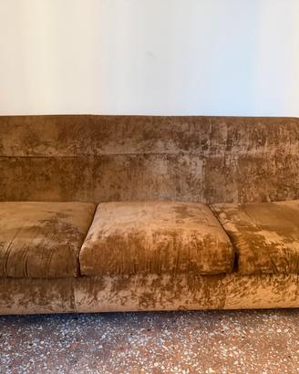 Divano letto vintage marrone velluto