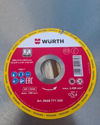 disco da taglio nuovo wurth  diametro 350