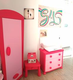 cameretta bambini  Mammut rosa rosso