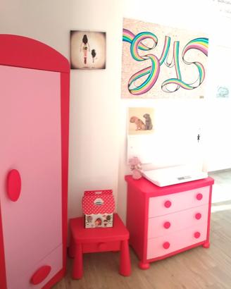 cameretta bambini  Mammut rosa rosso