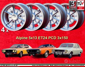 4 pz. cerchi Renault Alpine 5x13 silver R12 R15 R1