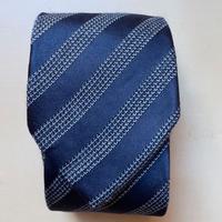 Cravatta regimental Bucalo 100% seta blu e argento