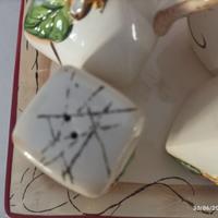SET OLIO-ACETO-SALE-PEPE IN CERAMICA DIPINTO A