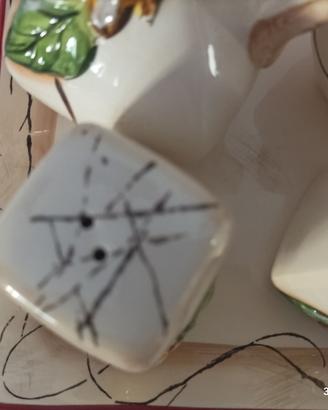 SET OLIO-ACETO-SALE-PEPE IN CERAMICA DIPINTO A