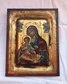 Quadretto icona Madonna e Gesù bambino in oro