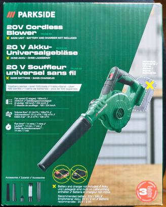 Nuovo! soffiatore Parkside GARANZIA X 20V Team