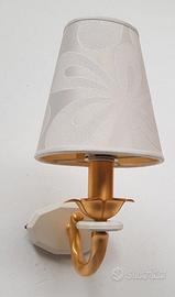 Lampada da parete applique ottone e legno 1 luce