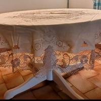 Tovaglia tonda in sfilato siciliano 
