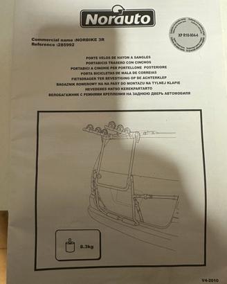 portabici posteriore Norauto NORBIKE 3R