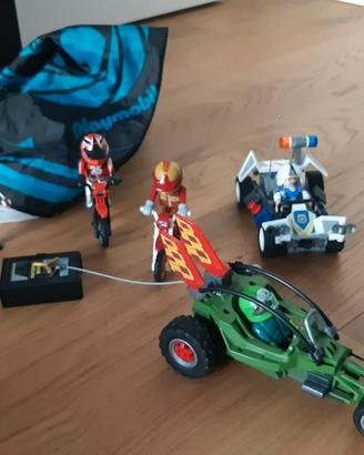 PLAYMOBIL - Kart polizia e ladro+paracadutista