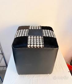Pouf poggiapiedi in vera pelle