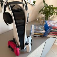 Playstation 5 + 2 pad+ cuffie ps pulse+ giochi