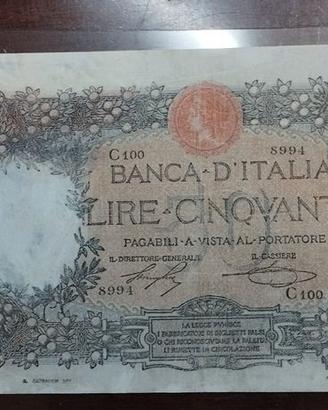 BANCONOTA 50 LIRE 2 BUOI