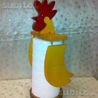 Porta rotolo/scottex cucina animali legno