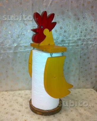 Porta rotolo/scottex cucina animali legno