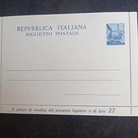 BIGLIETTO  POSTALE (12.11.1951)  FIL. B 44 LIRE 25