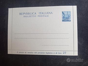 BIGLIETTO  POSTALE (12.11.1951)  FIL. B 44 LIRE 25