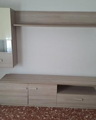 Parete attrezzata moderna rovere chiaro