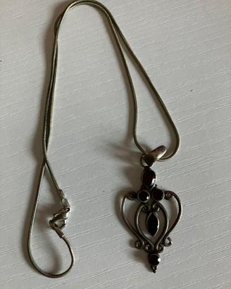 Collana argento e granato